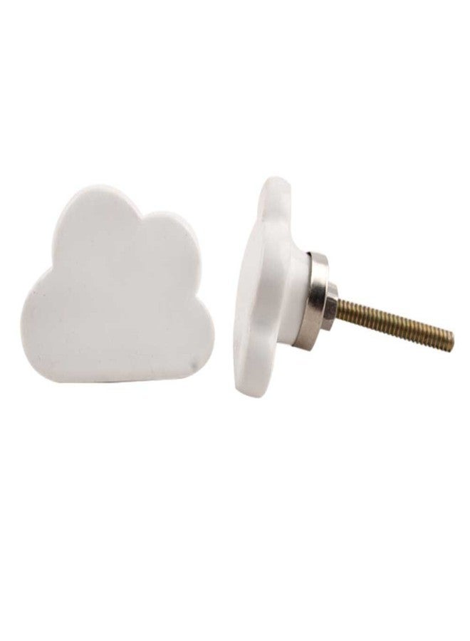 Indian-Shelf 4 Piece White Cloud Ceramic Drawer Knobs for Kitchen Cabinet Knobs Door Pulls Decorative Dresser Luxury Vintage Style Kids Room Decoration - Image 2
